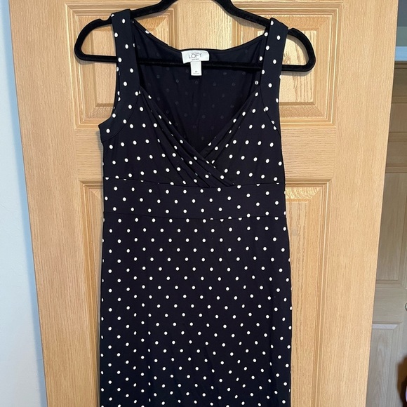 Ann Taylor Polka Dot Navy Dress - Picture 3 of 13